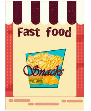 食物标签矢量素材汉堡店快餐标签矢量图AI格式