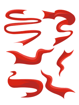 红色飘带免扣素材