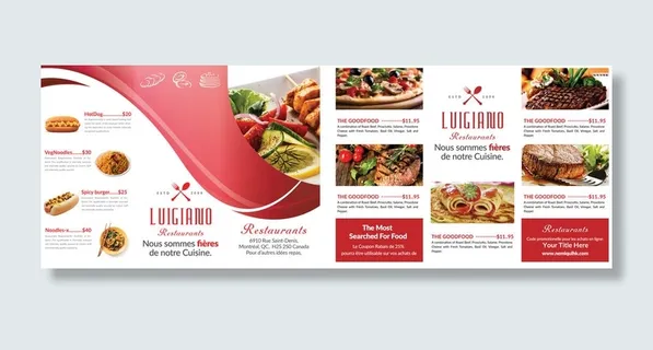 设计英文菜单素材