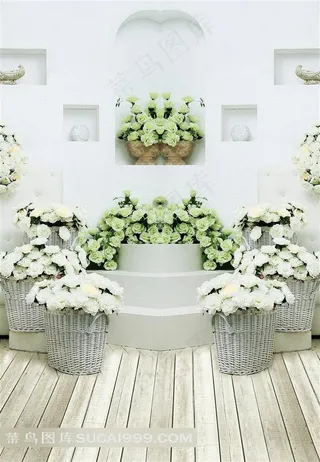 花卉花篮摄影背景图片