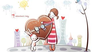 卡通漫画情侣精美桌面壁纸大图