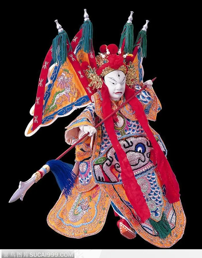 传统文化戏偶-拿刀的武将天兵天将二郎神