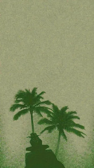 简约绿色叶子影子纹理