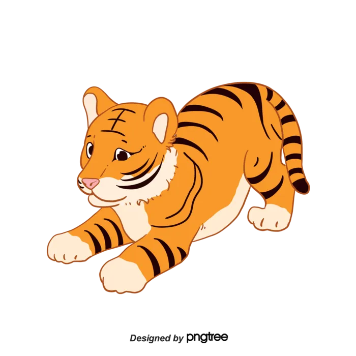 卡通小老虎PNG免抠插画素材可爱动物老虎插画贴图PNG免抠设计素材