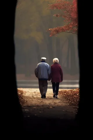 落日老人意境背景