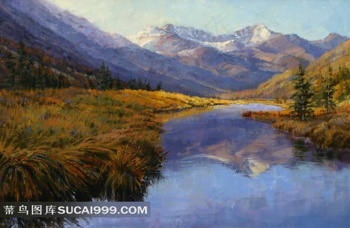 景观油画之小溪流