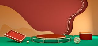 中国风国潮电商促销首页海报C4D背景图3D场景立体设计PSD素材模板