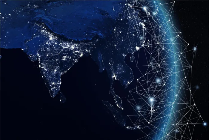 商务蓝色信息数码高科技创意背景