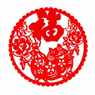 猪年剪纸 剪纸风元素