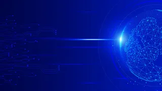 科技元素球体蓝色背景图