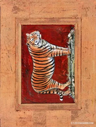 唯美老虎高清艺术插画
