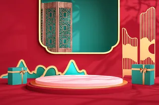 中国风古典背景红色喜庆新年主图背景