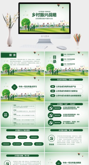 全面实施乡村振兴战略工作汇报PPT预览图