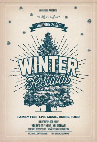 简约大气圣诞节快乐海报