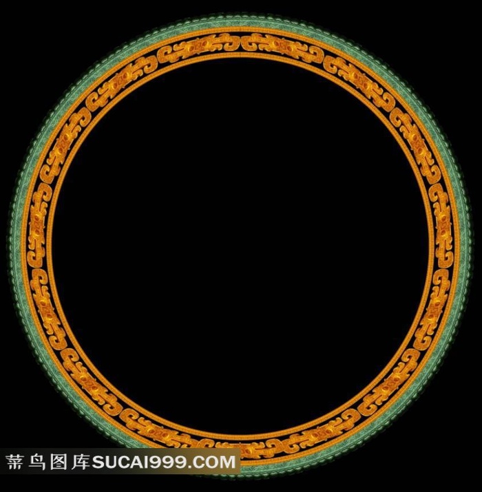 中国古典龙纹圆形图案