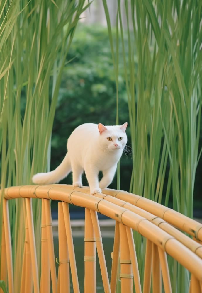 花园的小猫清新背景(896x1299)