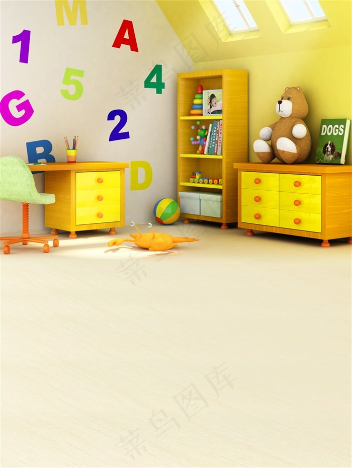 高清儿童房背景