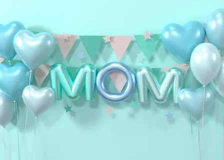 粉色气球母亲节素材