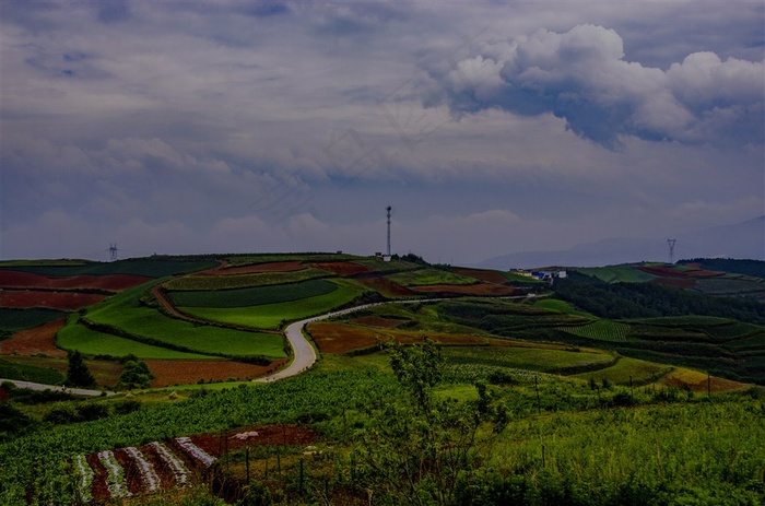 云南东川红土地风景摄影图片