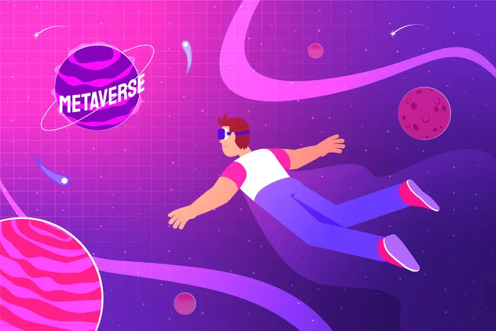 手绘平面设计元宇宙插图自由矢量ai矢量模版下载