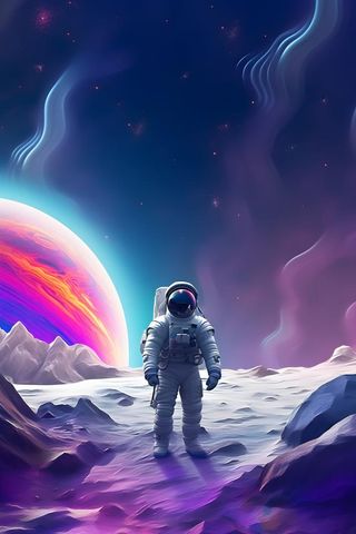 航天员太空紫色星空背景