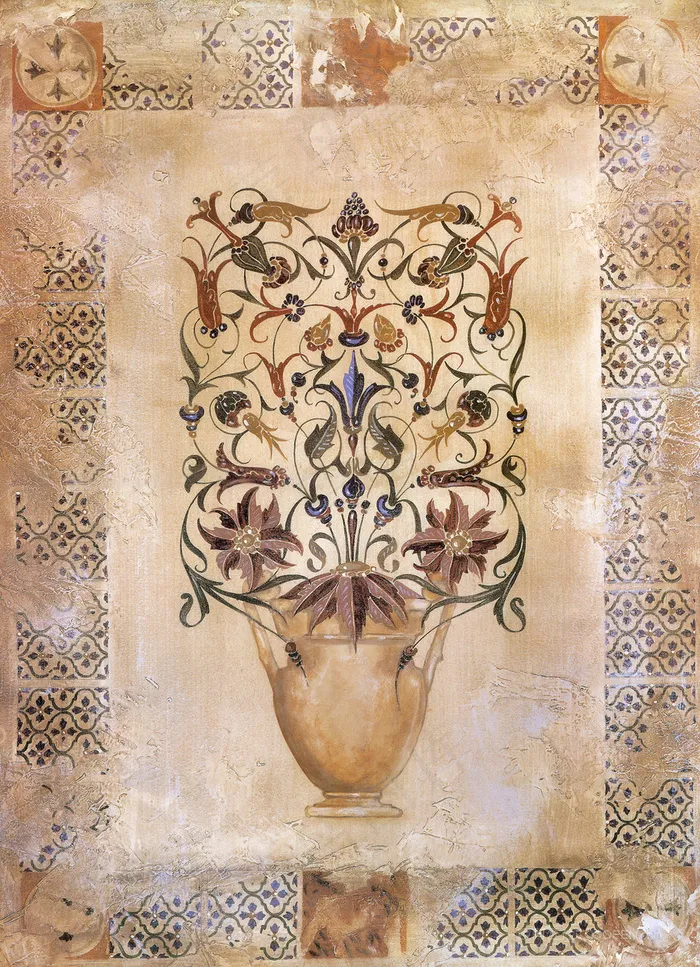 欧式复古瓶子花瓶插画