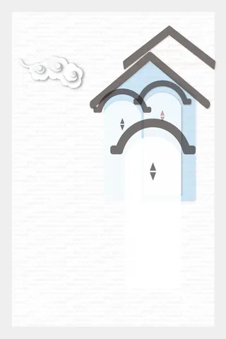 中国风传统水墨古风古典展板边框工笔画PS海报背景平面广告Ai设计素材