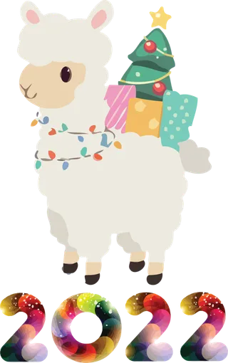 新年羊驼白色少儿兴趣班素材