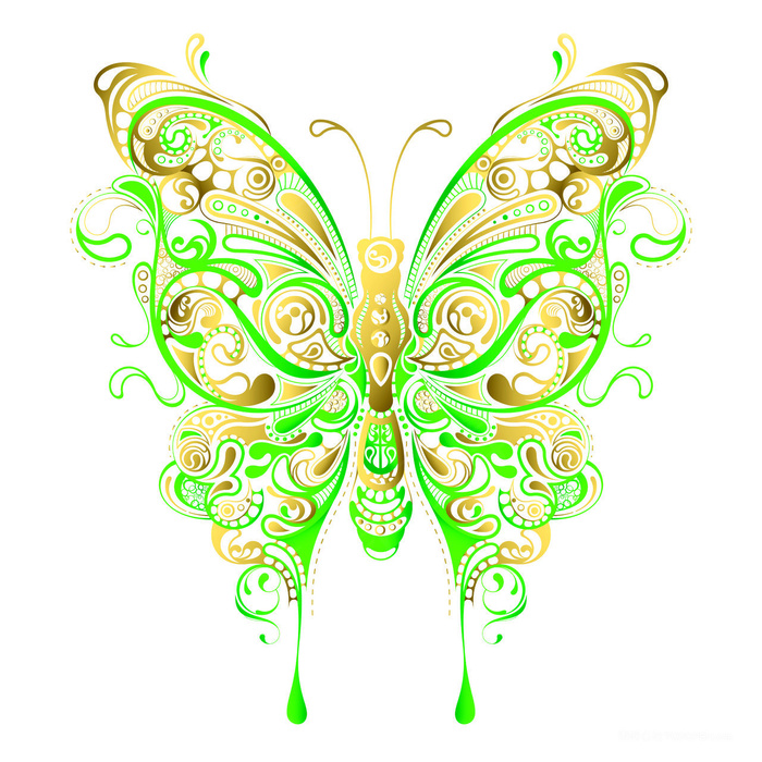 蝴蝶唯美水彩插画