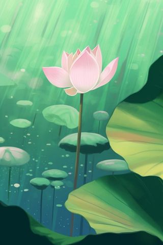 意境荷花荷叶夏日背景图