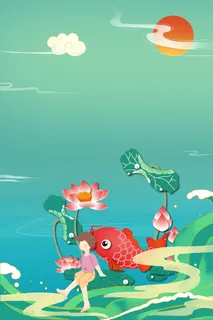 中式古典国潮来袭海报展板宣传背景图PSD设计PS模板素材