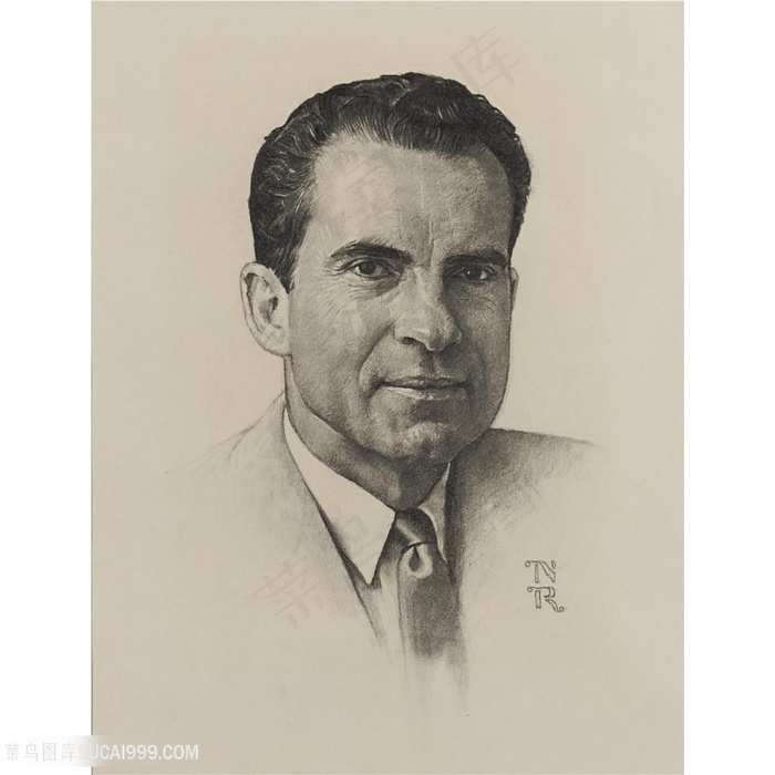 诺曼 · 洛克威尔手绘男士肖像装饰画