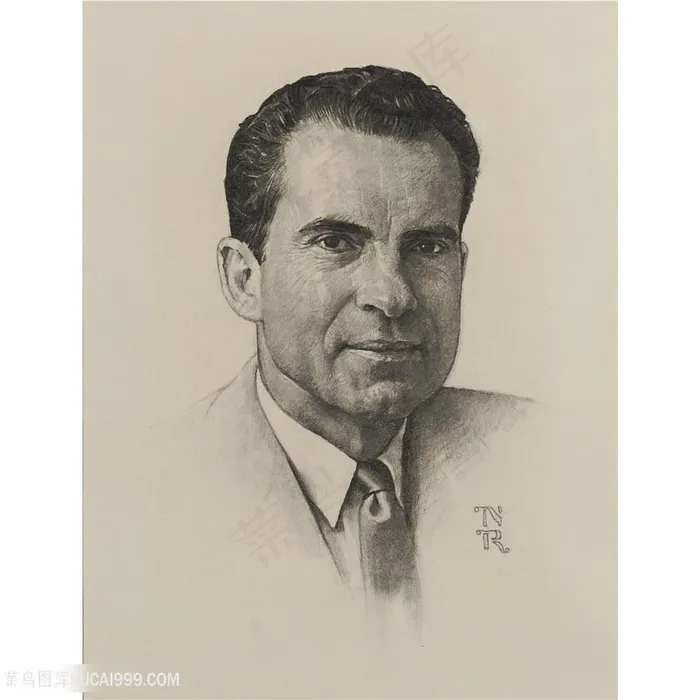 诺曼 · 洛克威尔手绘男士肖像装饰画