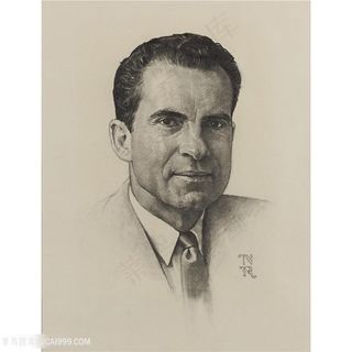 诺曼 · 洛克威尔手绘男士肖像装饰画