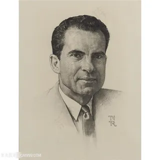 诺曼 · 洛克威尔手绘男士肖像装饰画