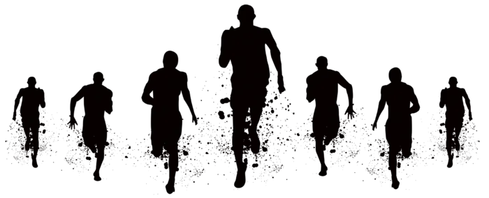奔跑青年剪影