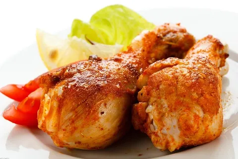 烧烤美食烤肉街边小吃油炸烤鸡腿