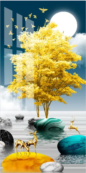 轻奢抽象玄关装饰画