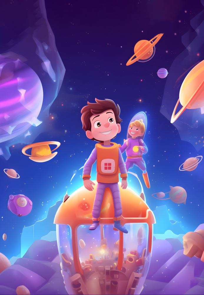宇航员太空宇宙插画海报素材背景(3584x5167)