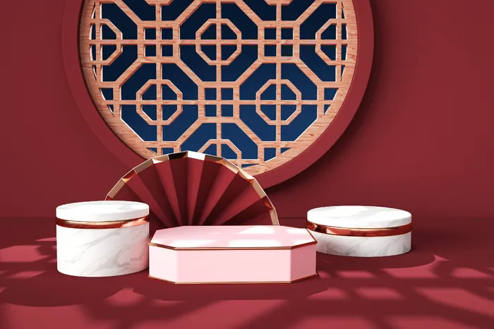 中国风古典喜庆C4D背景图3D国潮场景促销活动海报PSD设计素材模板psd模版下载