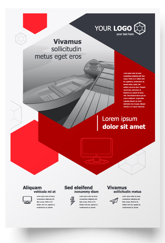 包装宣传册设计模板传单页抽象商务宣传册A4模板创意封面趋势宣传