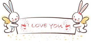 小兔子卡通情人节