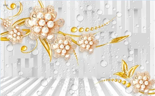 雕塑花枝珍珠背景墙 雕塑花枝珍珠背景墙
