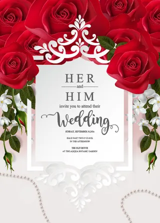 祝贺婚礼结婚邀请卡素材