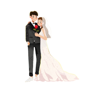 婚纱卡通人物婚礼白纱结婚婚纱摄影手绘