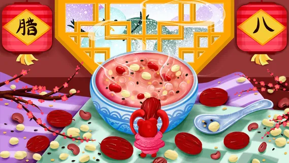 中国传统节日手绘卡通腊八节腊八粥插画海报PSD格式设计素材 中国传统节日手绘卡通腊八节腊八粥插画海报PSD格式设计素材