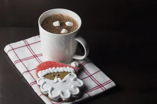 圣诞节热咖啡图片