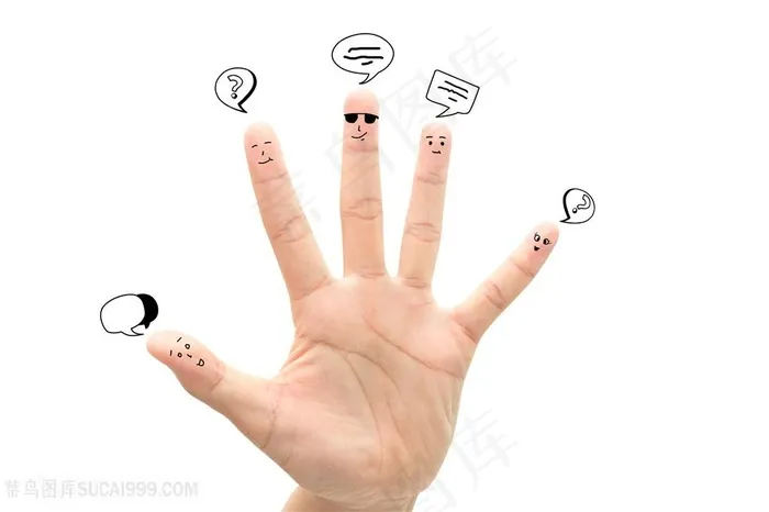 创意手指画手指表情