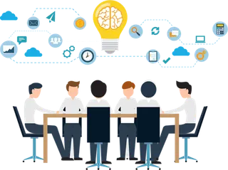 人物会议远程交流卡通科技kv主视觉素材