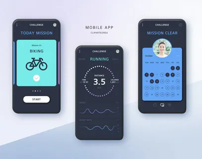 现代科技PSD海报模板APP手机UI界面运动计步器宣传广告设计素材